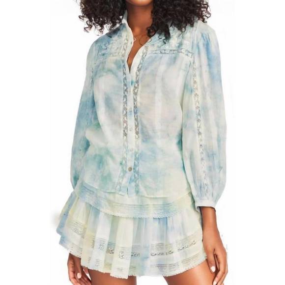 NEW LOVESHACKFANCY ronda top in lily pond hand dye - Picture 2 of 7